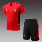 Bayern Munich 22-23 Red Short Sleeve Training Set with 5-Inch Shorts