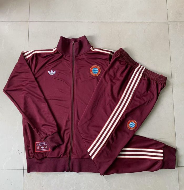 Bayern Munich Deep Maroon Retro Kids Jersey - 图片 4