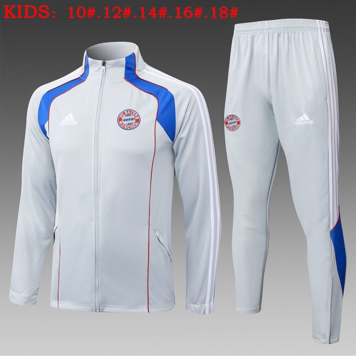 Bayern Munich Light Gray Retro Edition Children's Jacket - 图片 2