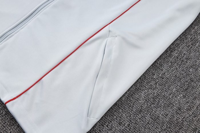 Bayern Munich Retro Edition Light Gray Long Zip Jacket - 图片 4