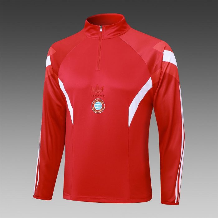Bayern Munich 24/25 Half-Zip Jacket Red (Adidas Three Stripes) - 图片 4