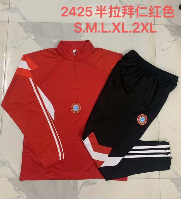 Bayern Munich 24/25 Half-Zip Jacket Red (Adidas Three Stripes) - 图片 9