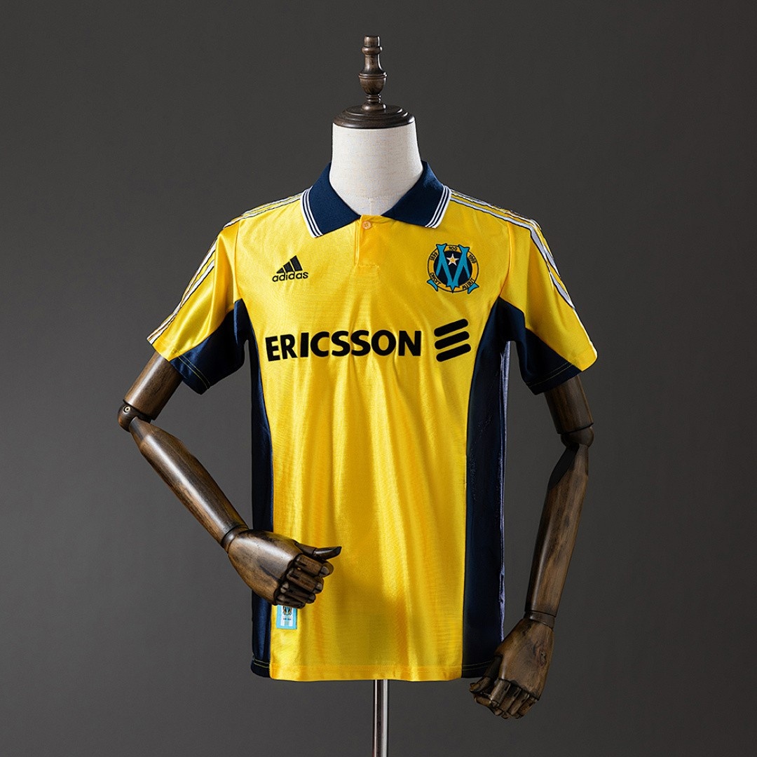 Olympique de Marseille 1998-1999 Away Yellow Retro Jersey