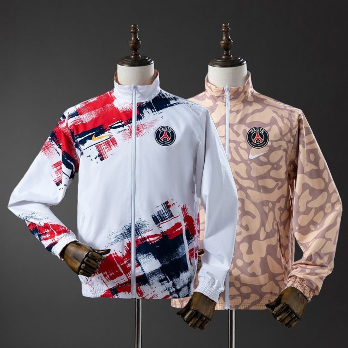 PSG Reversible Jacket Windbreaker - White & Brown - 图片 2