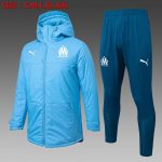 Olympique de Marseille Light Blue Cotton Jacket (White Marseille Logo)
