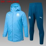 Olympique de Marseille Light Blue Cotton Jacket (White Marseille Logo) - 图片 2