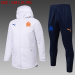 Olympique de Marseille White Cotton Jacket (Orange Marseille Logo)