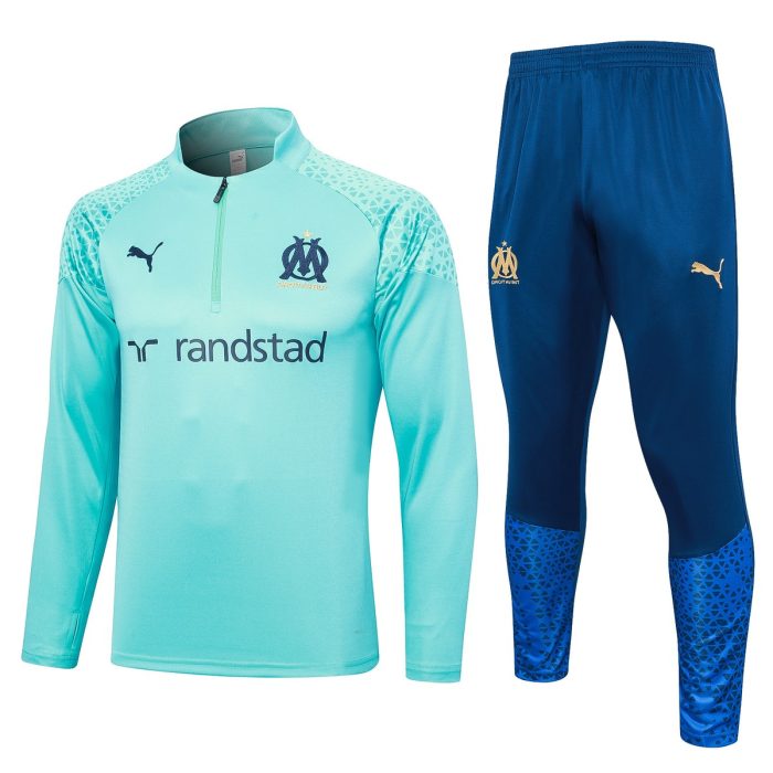 Olympique de Marseille 23-24 Half-Zip Jacket Lake Blue - 图片 8