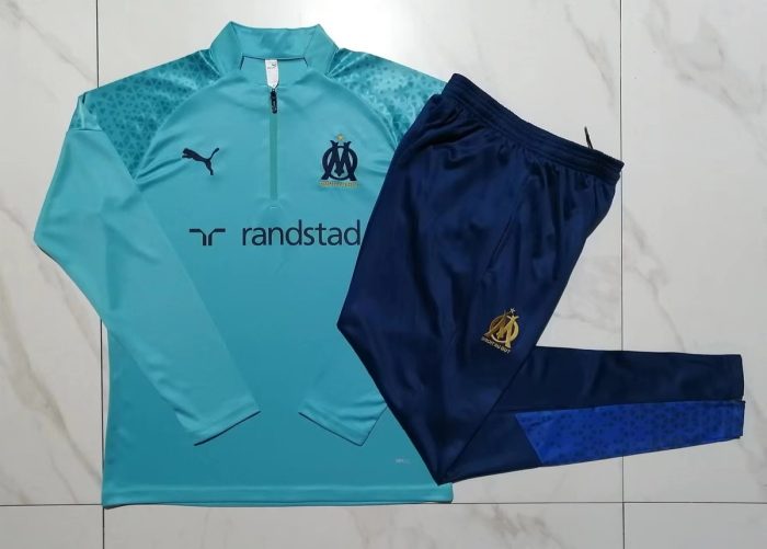 Olympique de Marseille 23-24 Half-Zip Jacket Lake Blue - 图片 9