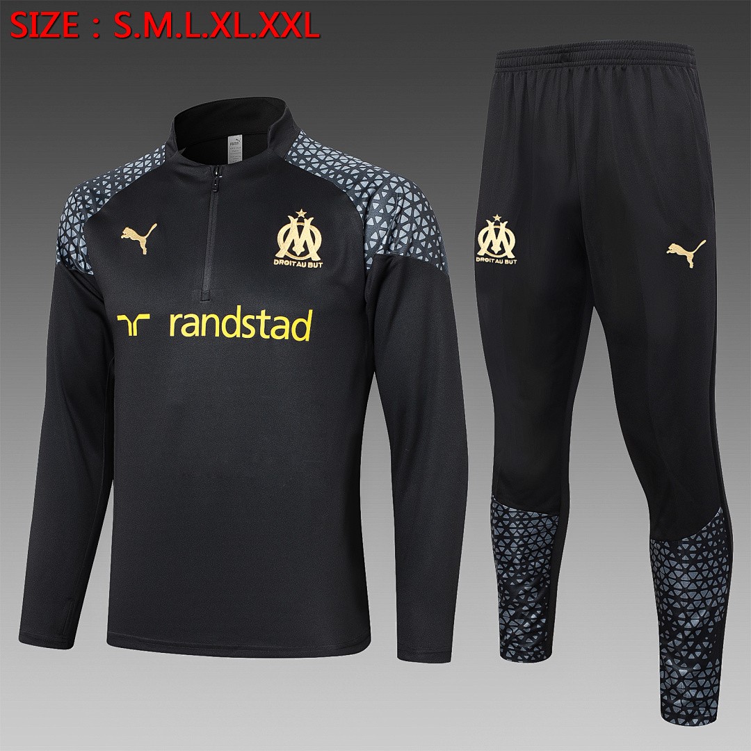 Olympique de Marseille 23-24 Half-Zip Jacket Black