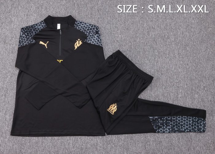 Olympique de Marseille 23-24 Half-Zip Jacket Black - 图片 2