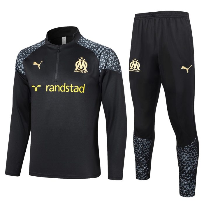 Olympique de Marseille 23-24 Half-Zip Jacket Black - 图片 8