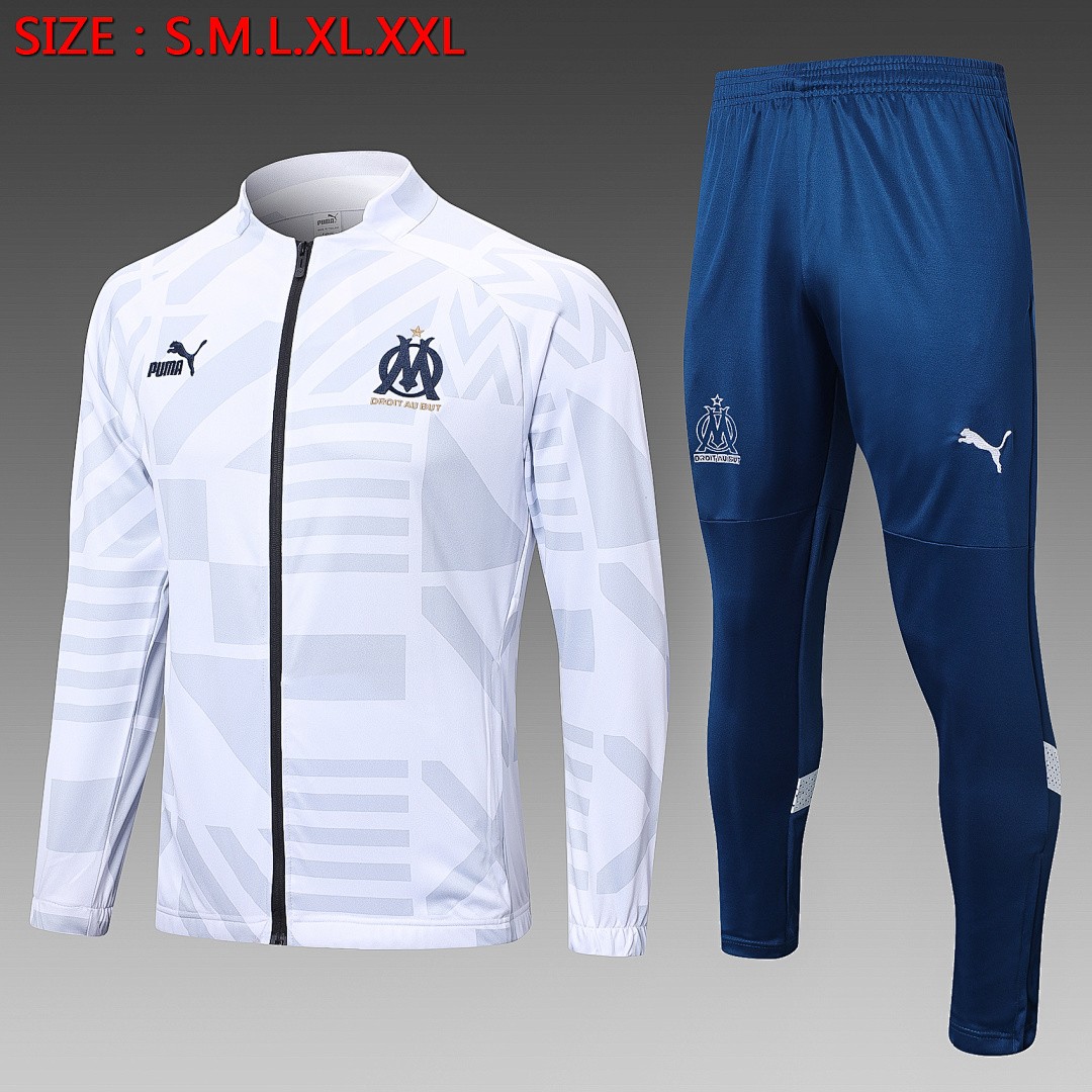 Olympique de Marseille 22/23 White Full Body Spray Training Suit