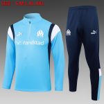Olympique de Marseille 23-24 Half-Zip Jacket Sky Blue with White-Blue Shoulders - 图片 8