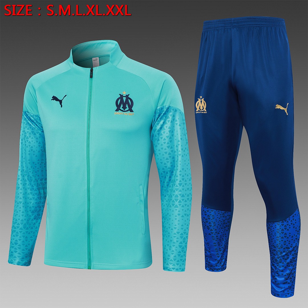 Olympique de Marseille 23-24 Long Sleeve Training Jersey Blue