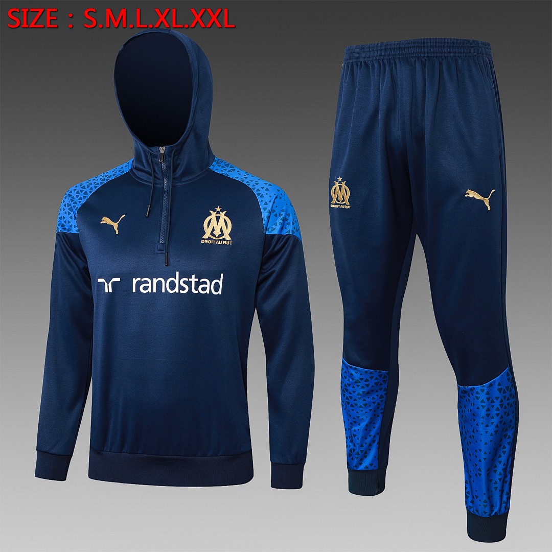 Olympique de Marseille 23-24 Half-Zip Jacket Navy Blue