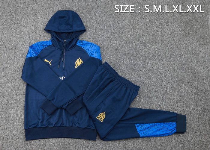 Olympique de Marseille 23-24 Half-Zip Jacket Navy Blue - 图片 2