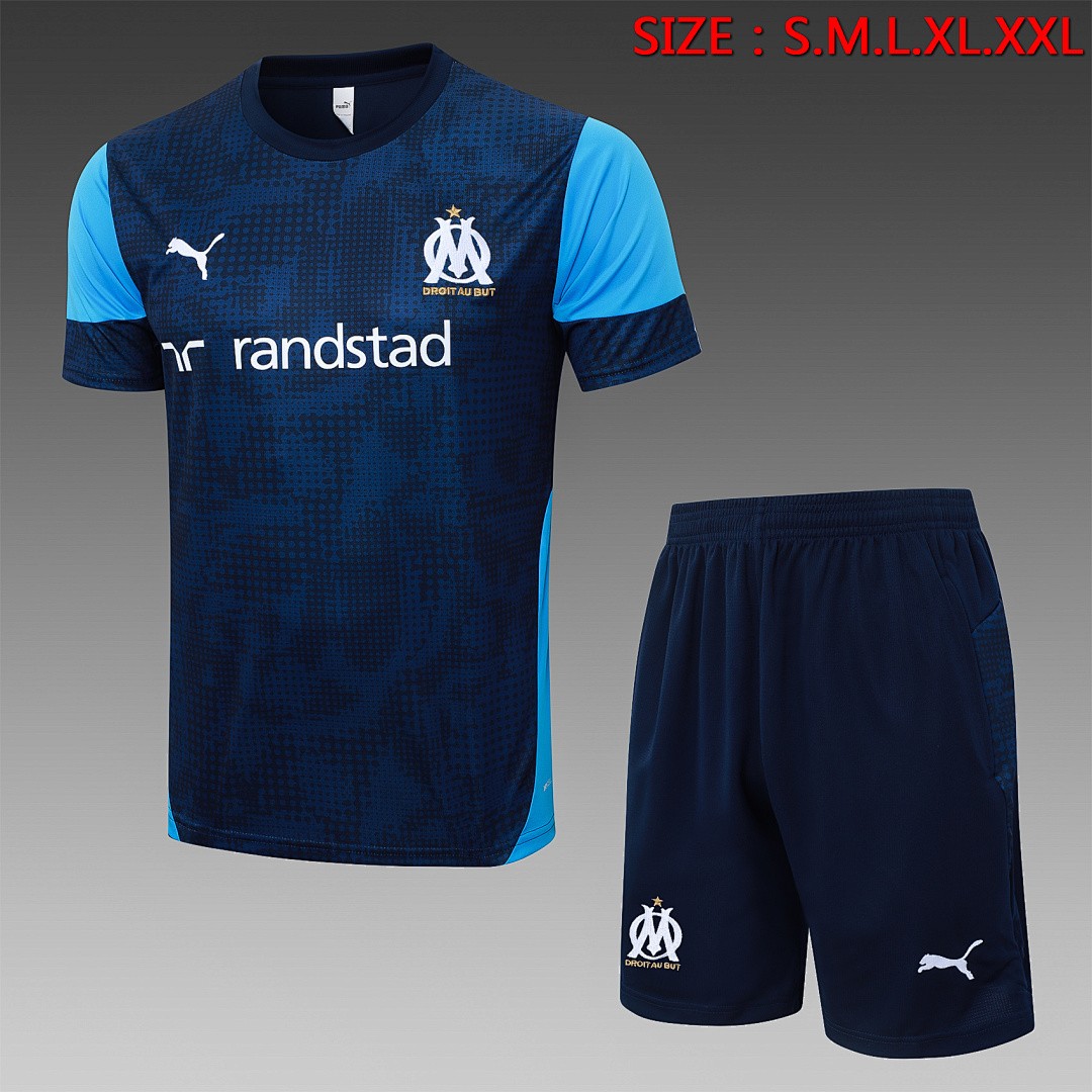 Olympique de Marseille 23-24 Short Sleeve Training Top - Blue