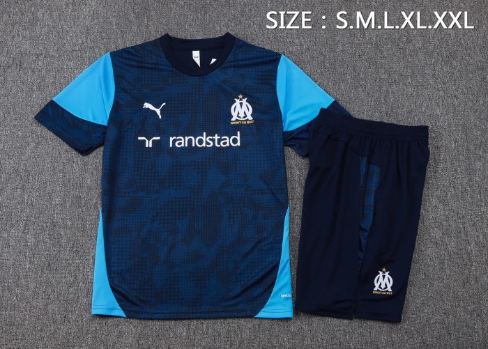 Olympique de Marseille 23-24 Short Sleeve Training Top - Blue - 图片 2