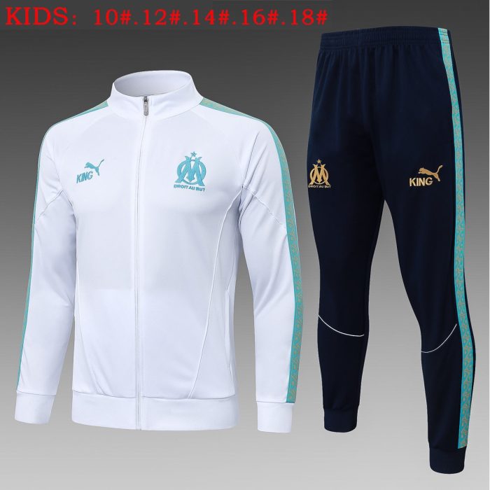 Olympique de Marseille White Kids Training Suit - 图片 2
