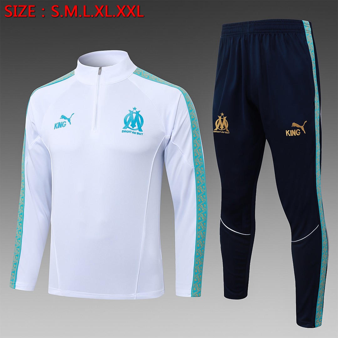 Olympique de Marseille 25/26 Half-Zip Jacket White