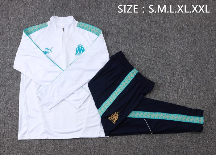 Olympique de Marseille 25/26 Half-Zip Jacket White - 图片 2