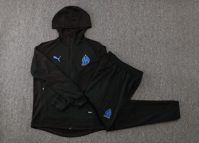 Olympique de Marseille 21-22 Black Long Zip Jacket - 图片 2