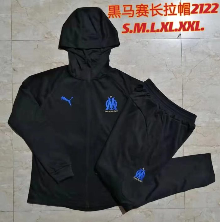 Olympique de Marseille 21-22 Black Long Zip Jacket - 图片 9