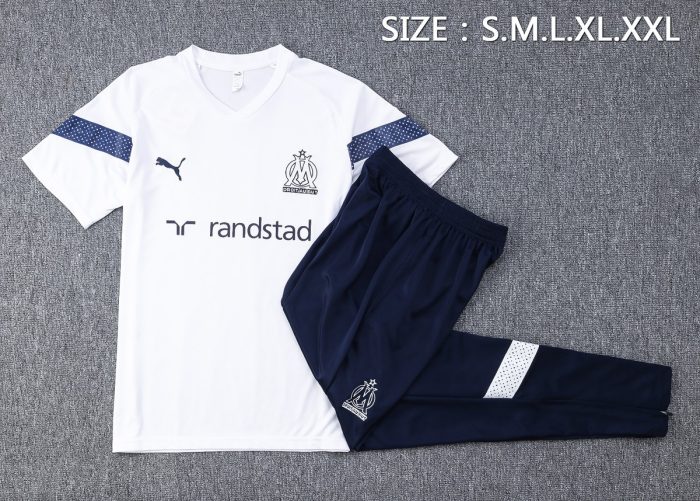Olympique de Marseille 22-23 White Short Sleeve Training Suit - 图片 2