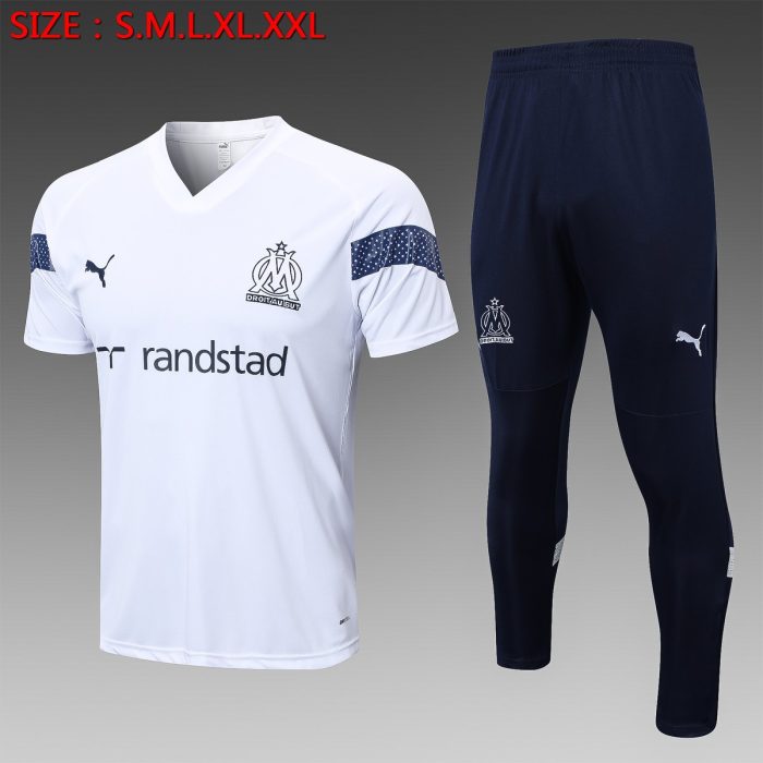 Olympique de Marseille 22-23 White Short Sleeve Training Suit - 图片 8
