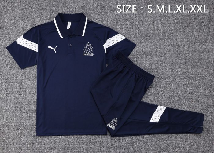 Olympique de Marseille 22/23 Polo Shirt Navy Blue - 图片 2