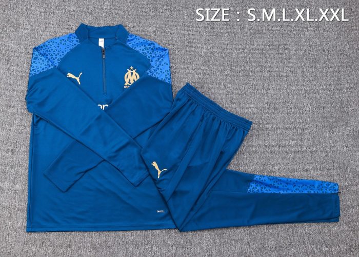 Olympique de Marseille 23-24 Half-Zip Jacket Navy Blue - 图片 2