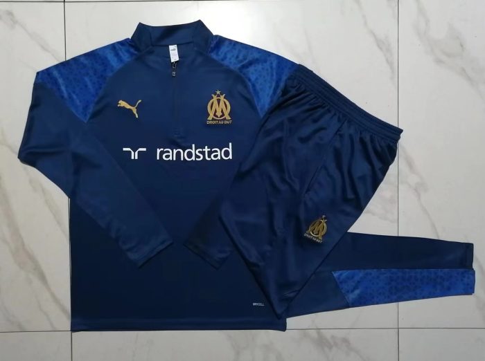 Olympique de Marseille 23-24 Half-Zip Jacket Navy Blue - 图片 9