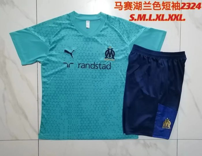 Olympique de Marseille 23-24 Light Blue Short Sleeve Training Shirt - 图片 9