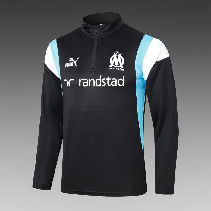 Olympique de Marseille 23-24 Half-Zip Jacket Black (White Badge) - 图片 8
