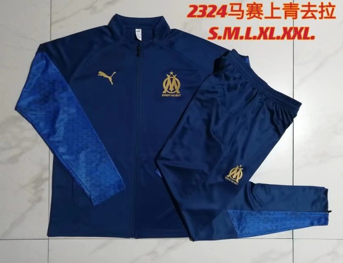 Olympique de Marseille 23-24 Long Sleeve Training Top Blue - 图片 9