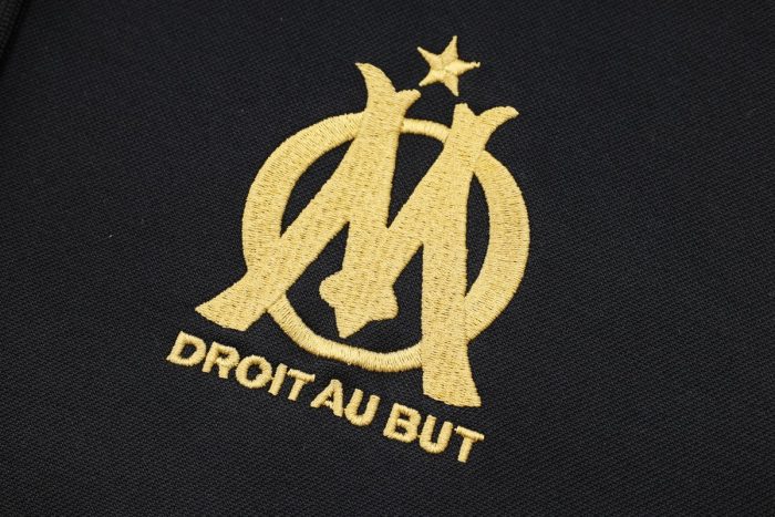 Olympique de Marseille 23-24 Half-Zip Hoodie Black - 图片 6