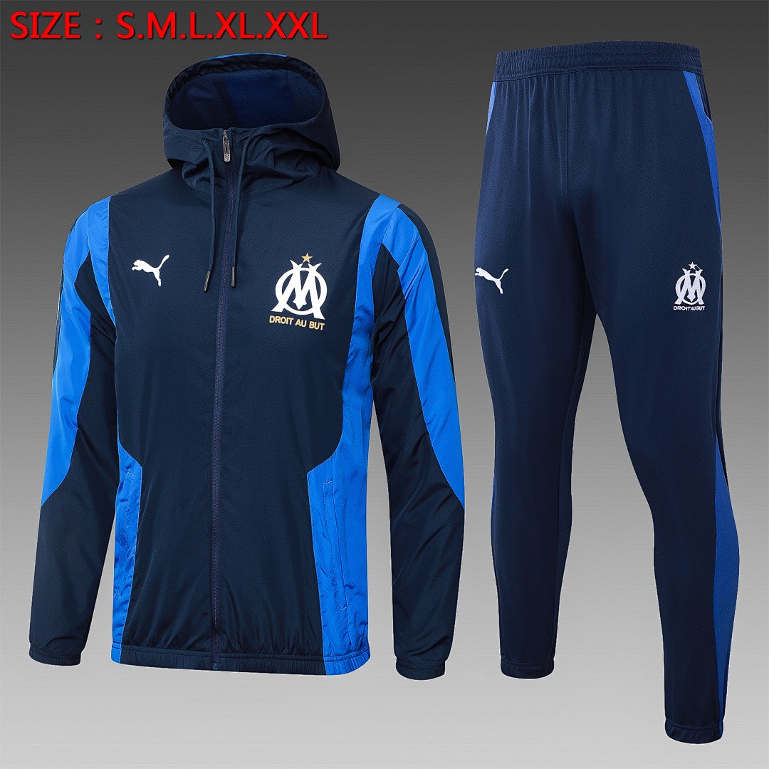 Olympique de Marseille 23-24 Blue Windbreaker