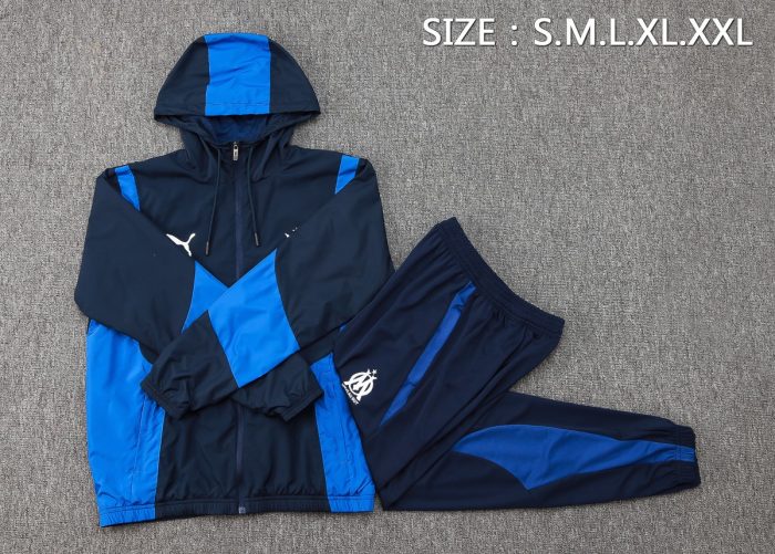 Olympique de Marseille 23-24 Blue Windbreaker - 图片 2