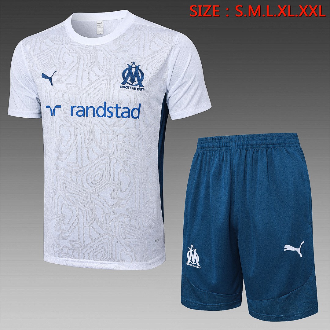 Olympique de Marseille 24-25 White Short Sleeve Training T-Shirt
