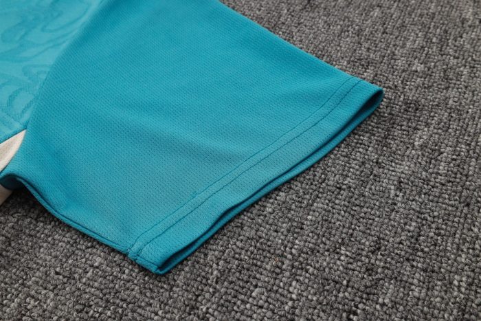 Olympique de Marseille 24-25 Short Sleeve Training Shirt Lake Blue - 图片 6
