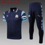 Olympique de Marseille 22/23 Polo Shirt Navy Blue
