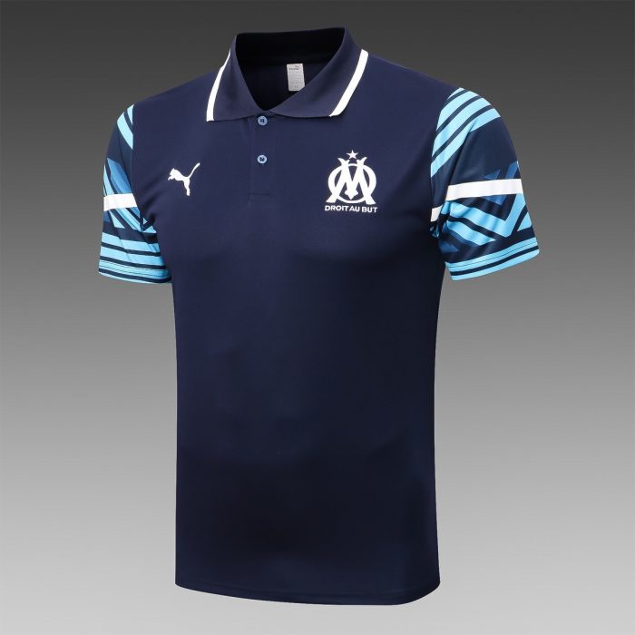 Olympique de Marseille 22/23 Polo Shirt Navy Blue - 图片 4