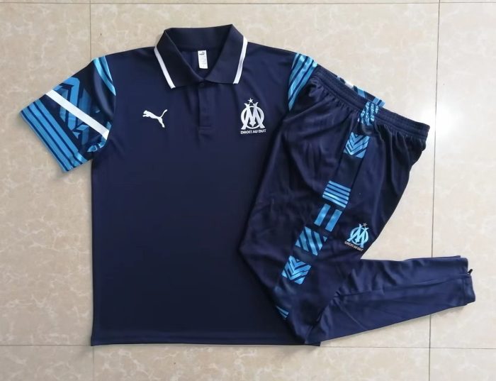 Olympique de Marseille 22/23 Polo Shirt Navy Blue - 图片 9