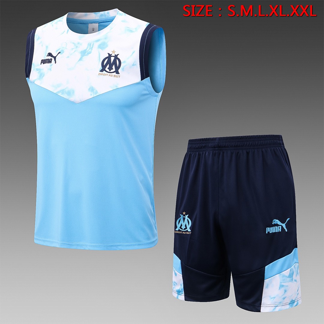Olympique de Marseille 22/23 Light Blue Vest (Upper Spray Print)