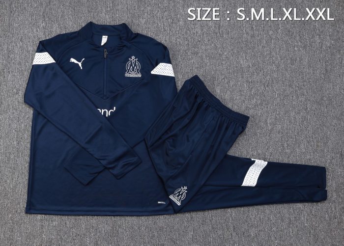 Olympique de Marseille 22/23 Half Zip Jacket Blue - 图片 2