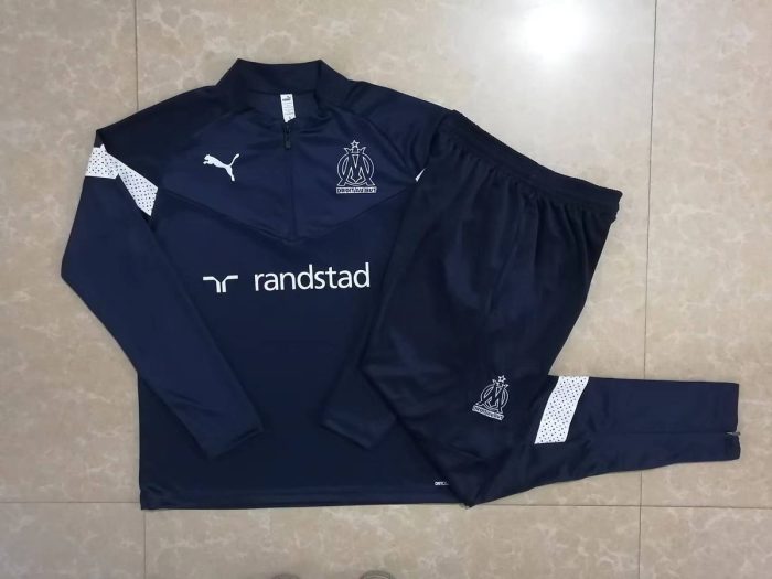 Olympique de Marseille 22/23 Half Zip Jacket Blue - 图片 9