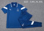 Olympique de Marseille 22/23 Polo Shirt Navy Blue with White Trim - 图片 2