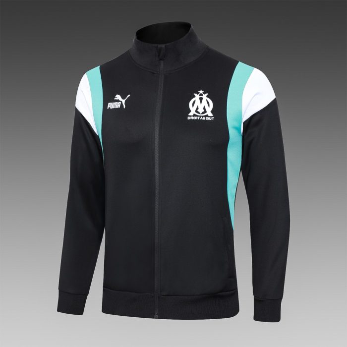 Olympique de Marseille 23-24 Black Training Jacket with White and Blue Shoulder - 图片 8
