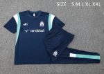 Olympique de Marseille 23-24 Short Sleeve Training Suit in Royal Blue (with Pants) - 图片 2
